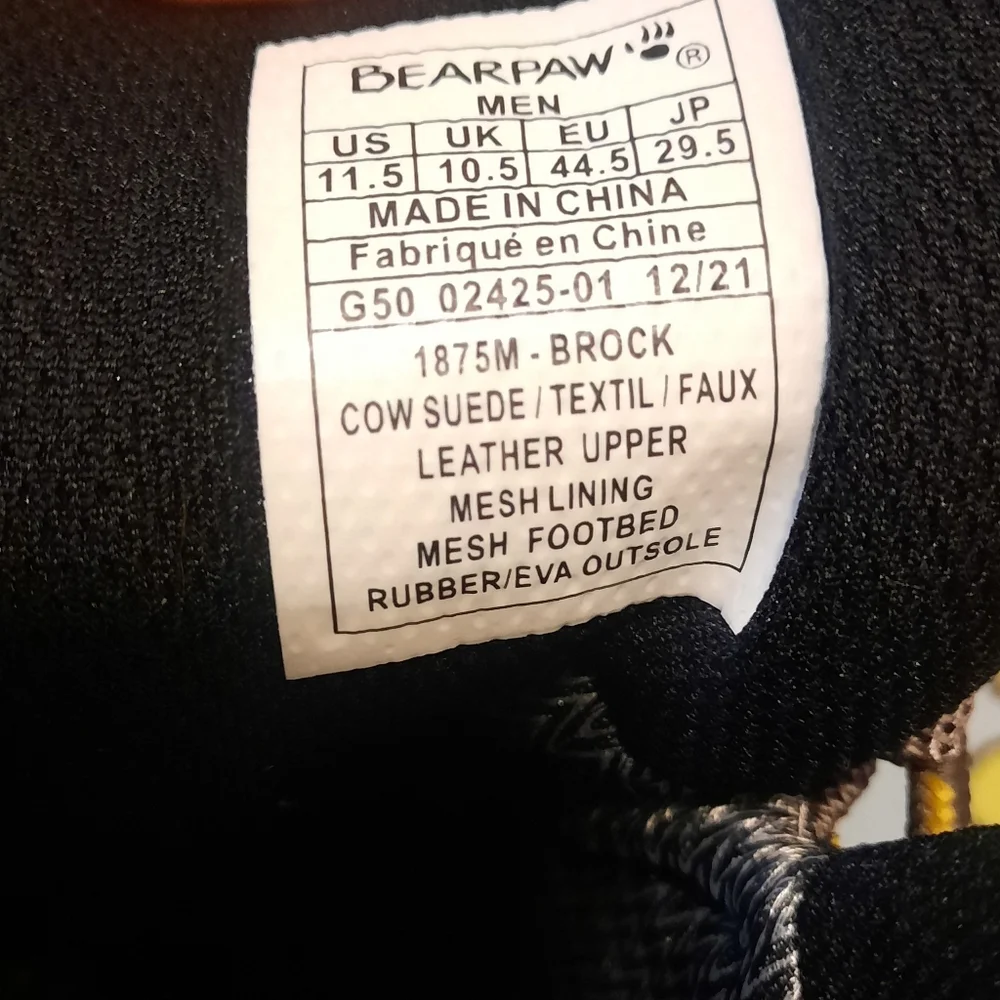 Bearpaw Men's Brock Waterproof Hiking Boots - Gray/taupe 11.5 - Picture 7 of 7